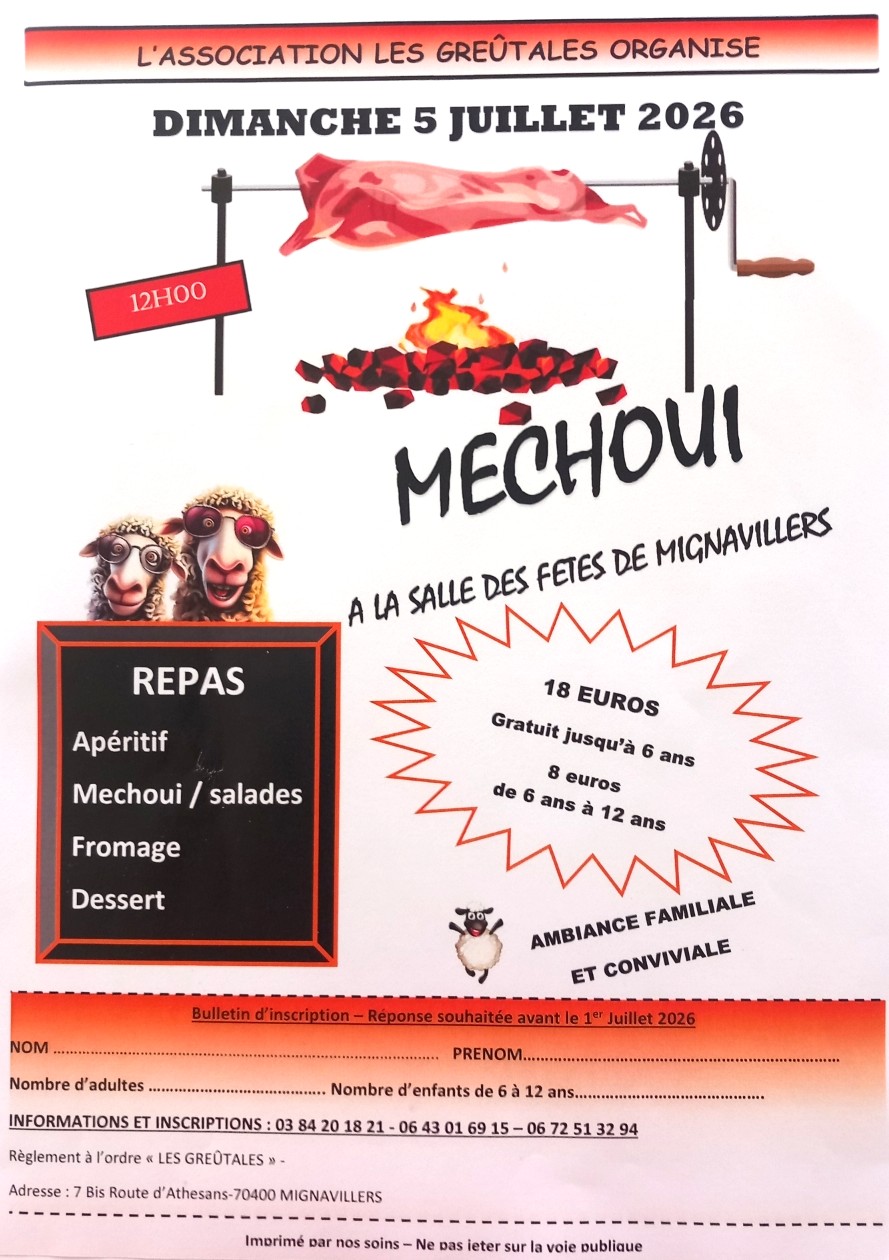 Repas Méchoui Mignavillers