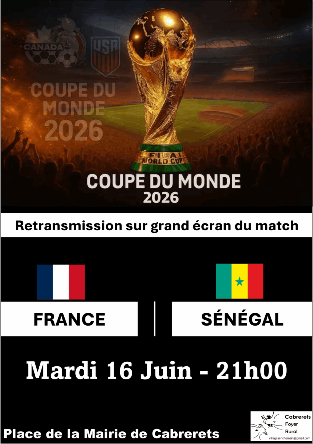 Retransmission des matchs de la Coupe du Monde à Cabrerets  Cabrerets