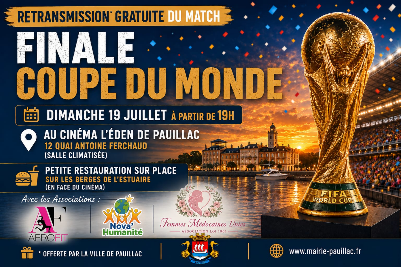 Retransmission Finale Coupe du Monde Cinéma l&rsquo;Eden Pauillac