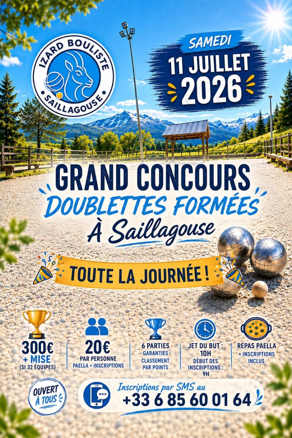 SAILLAGOUSE GRAND CONCOURS DOUBLETTES FORMÉES AU BOULODROME Saillagouse