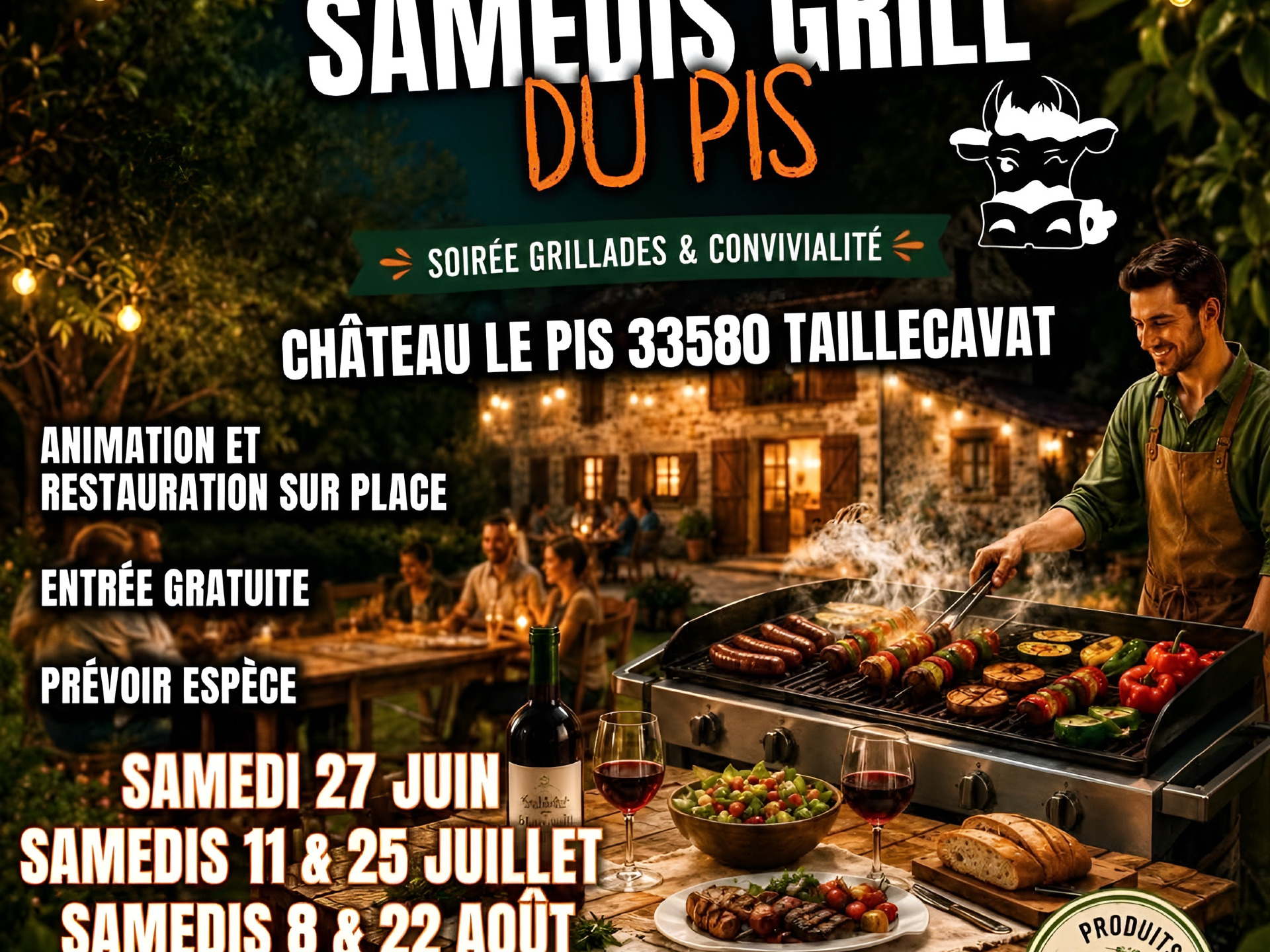 Samedis grill du Pis 597 Route de Monségur Taillecavat 2026-06-27