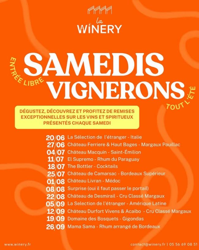 SAMEDIS VIGNERONS Château Macquin Saint-Émilion La Winery, ARSAC Arsac