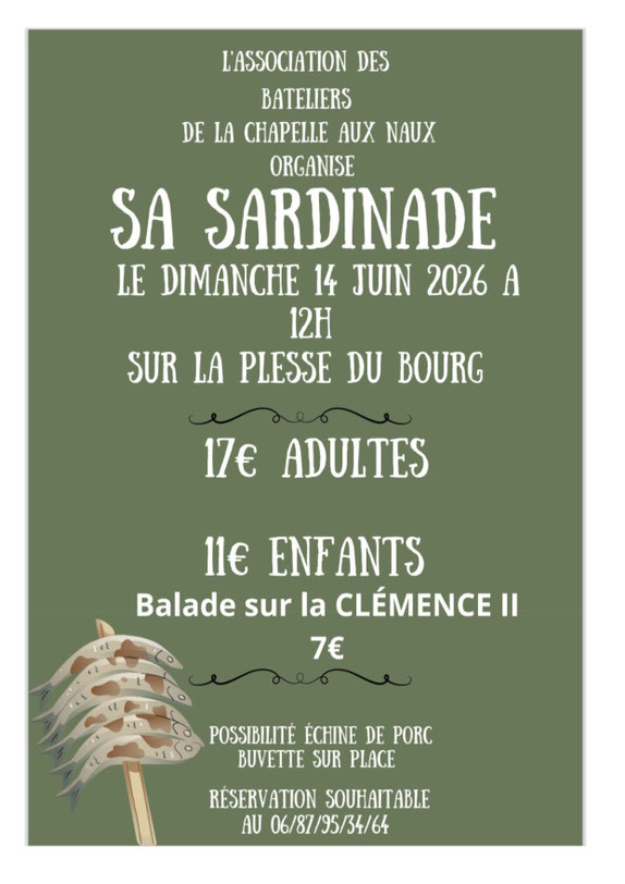 Sardinade avec l’Association des Bateliers de La Chapelle Aux Naux La Chapelle-aux-Naux