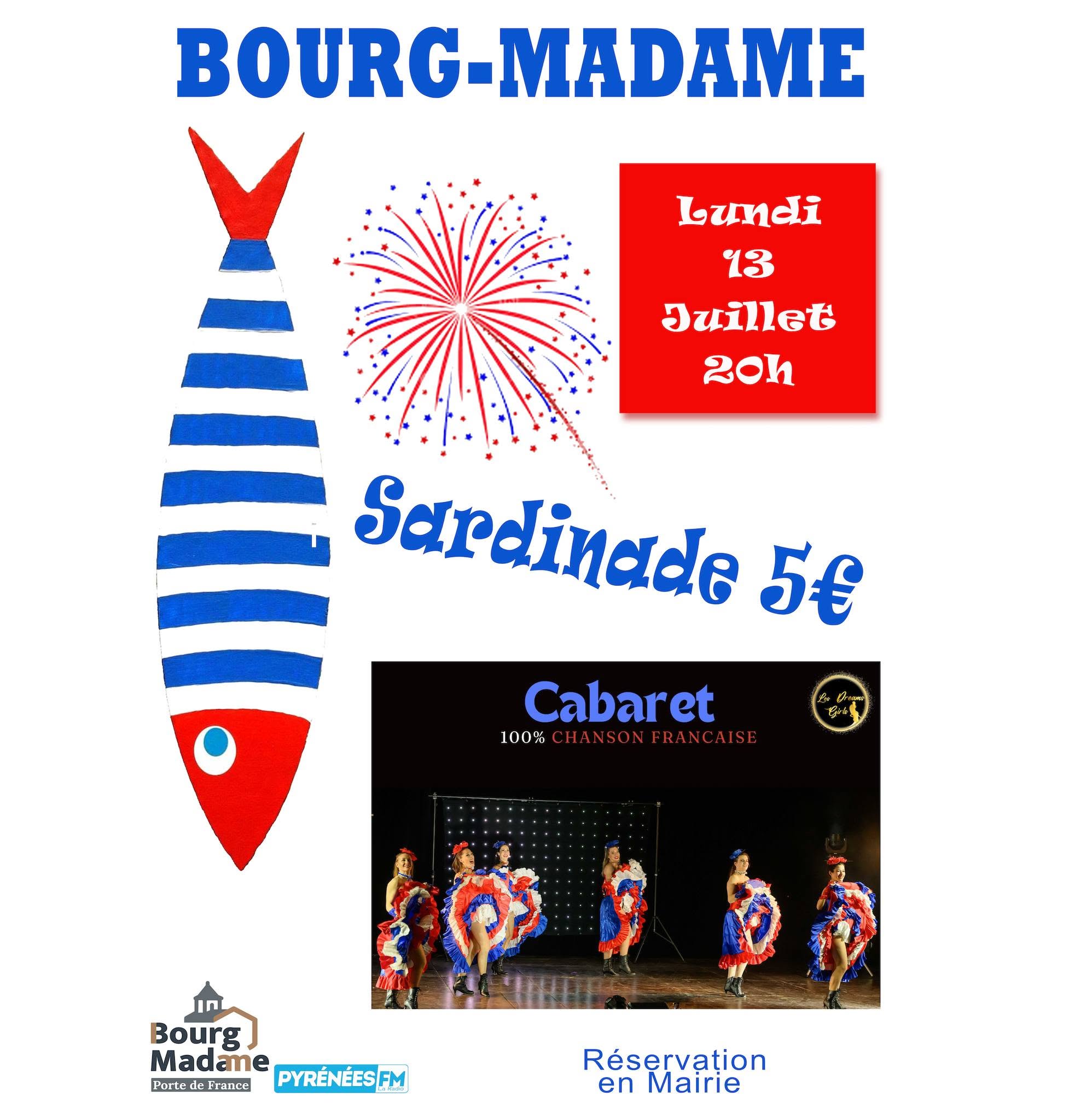 SARDINADE ET SPECTACLE BOURG-MADAME Place de Catalogne Bourg-Madame 2026-07-13