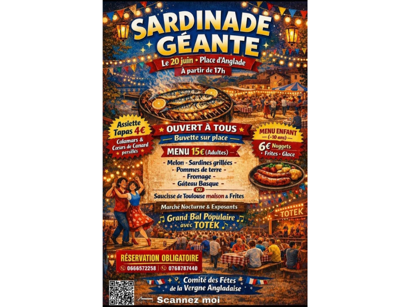 Sardinade géante Salle des Fêtes Anglade