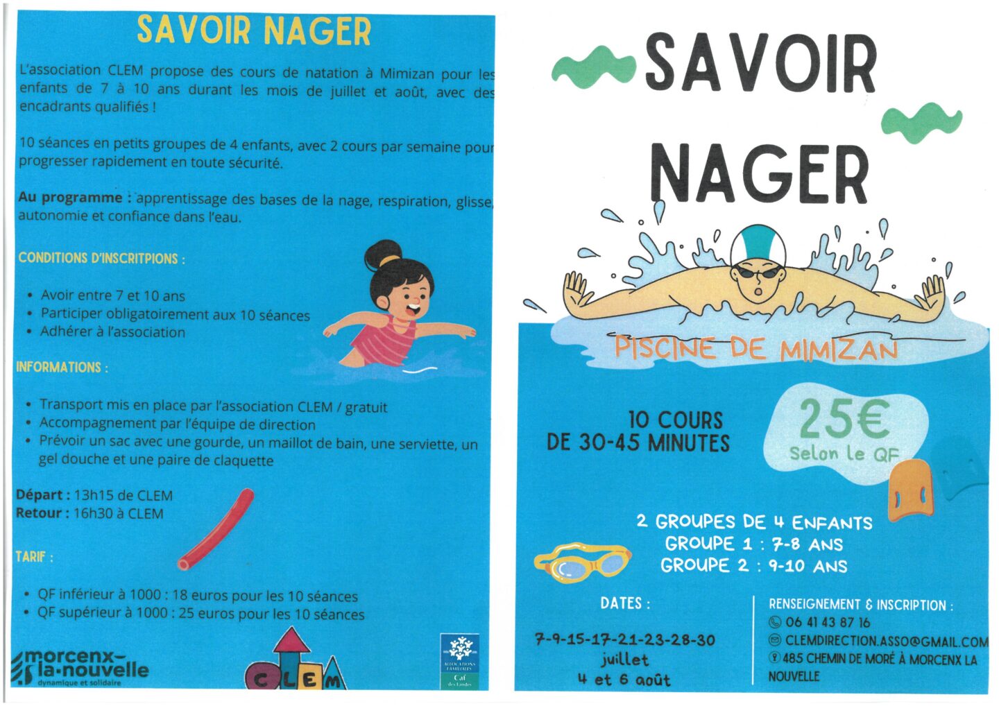 Savoir nager CLEM Morcenx-la-Nouvelle