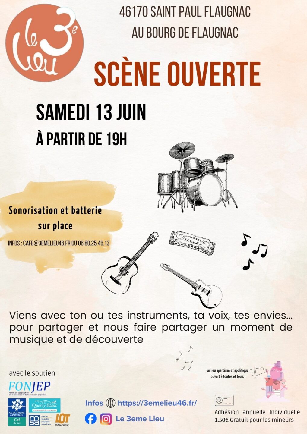 Scène ouverte au 3ème lieu Flaugnac Saint-Paul-Flaugnac