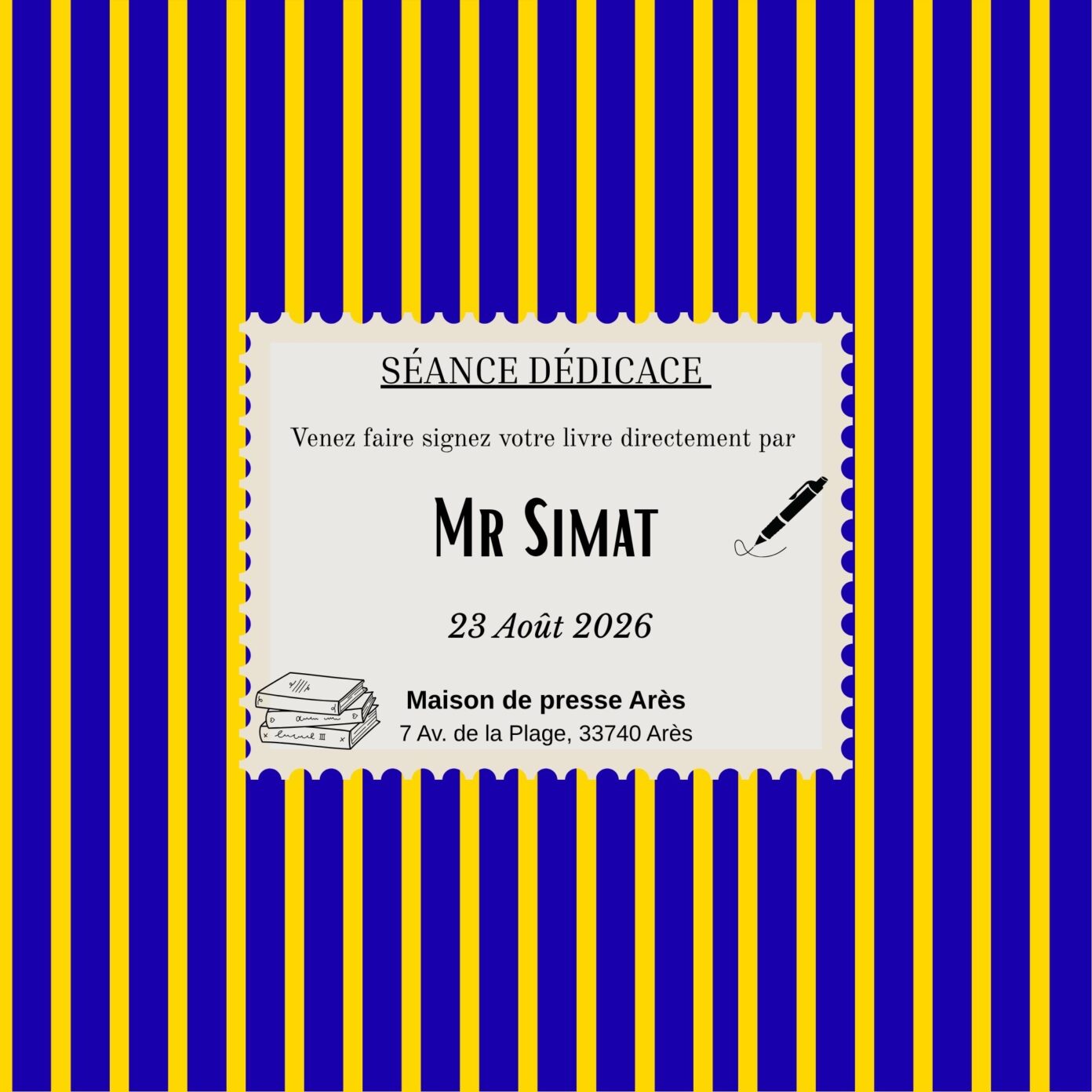 Séance signature par Mr Simat  Arès