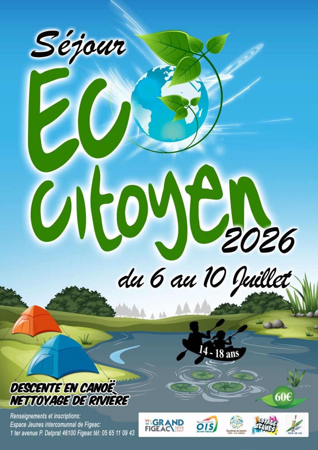 Séjour écocitoyen Nettoyage du Célé en canoë 1 ter