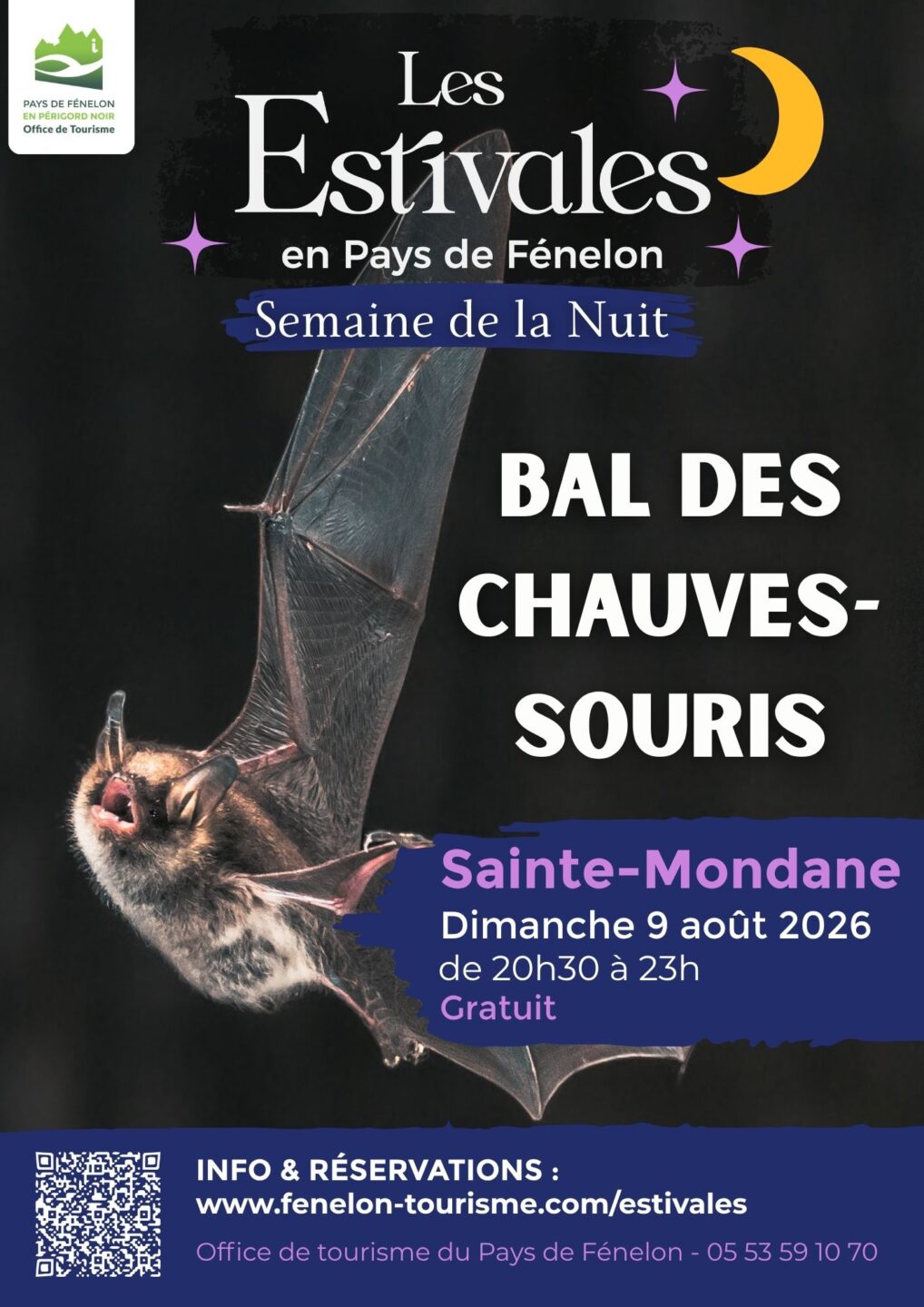 SEMAINE DE LA NUIT Bal des Chauves-souris à Sainte-Mondane parking de la mairie Sainte-Mondane