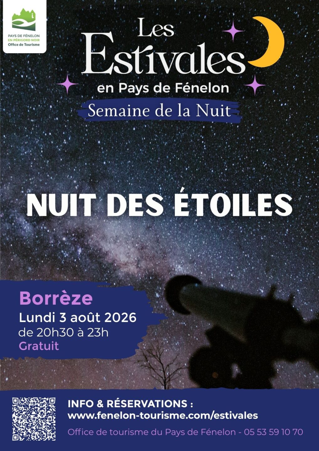 SEMAINE DE LA NUIT La nuit des étoiles à Borrèze Place de l'école Borrèze 2026-08-03
