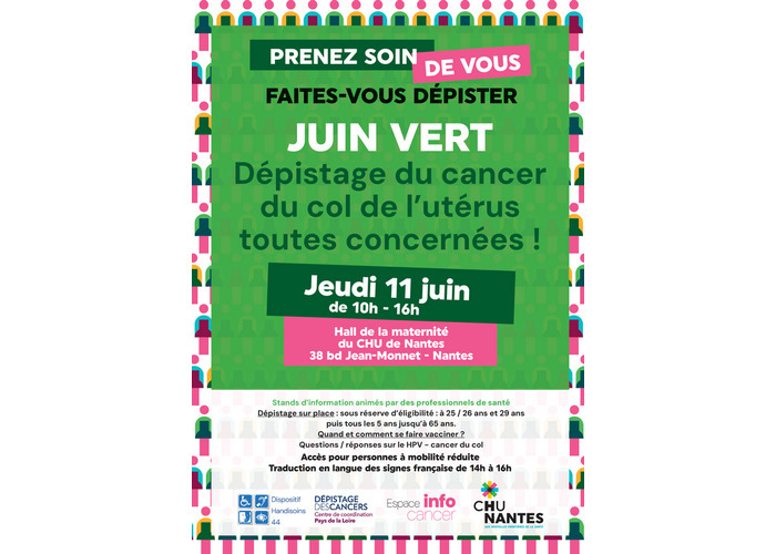 Sensibilisation au cancer du col de l’utérus - Information et dépistage CHU Hôpital Mère et Enfant Nantes