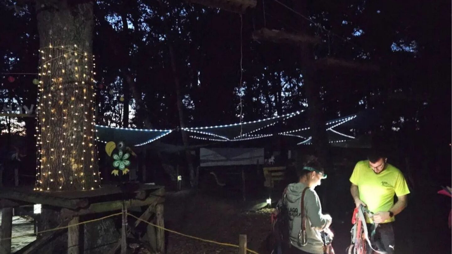 Soirée accrobranche nocturne Lacq Aventure Lacq