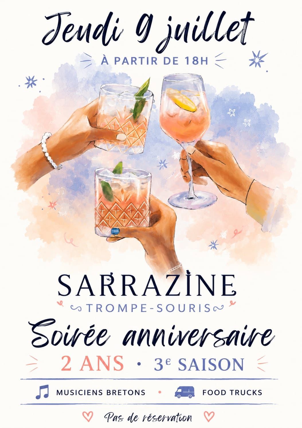 Soirée anniversaire 2 ans crêperie Sarrazine  Luzay