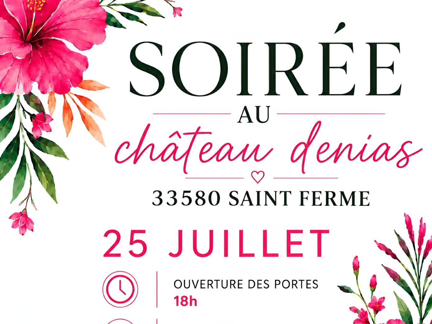 Soirée au Château Denias Château Denias Saint-Ferme