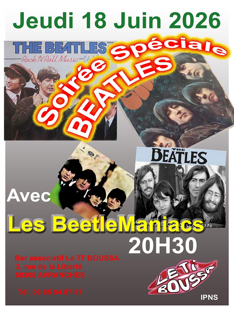 Soirée Beatles Café solidaire Le Ti’Boussa Avranches