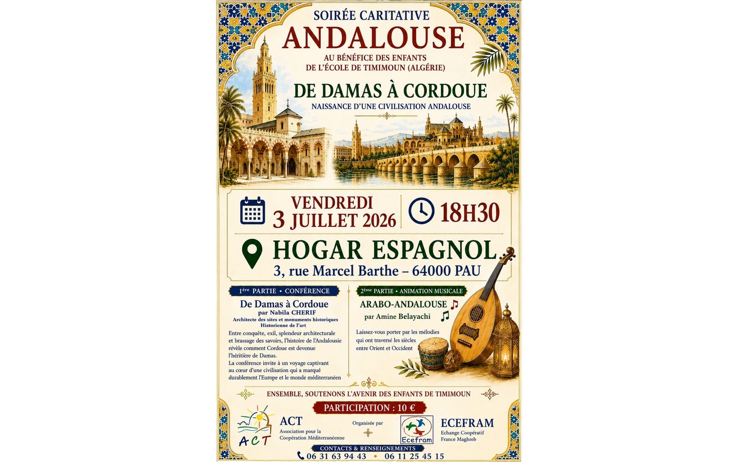 Soirée caritative Andalouse Hogar espagnol Pau