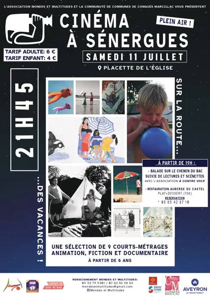 Soirée cinéma en plein air Courts-métrages  Sénergues