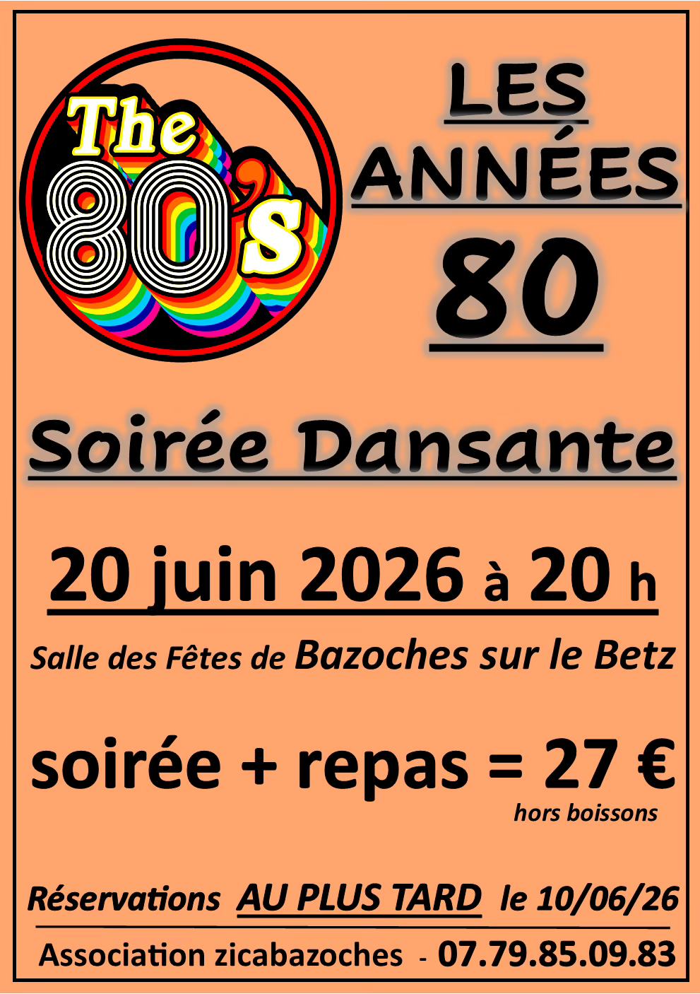 Soirée dansante les années 80 Bazoches-sur-le-Betz