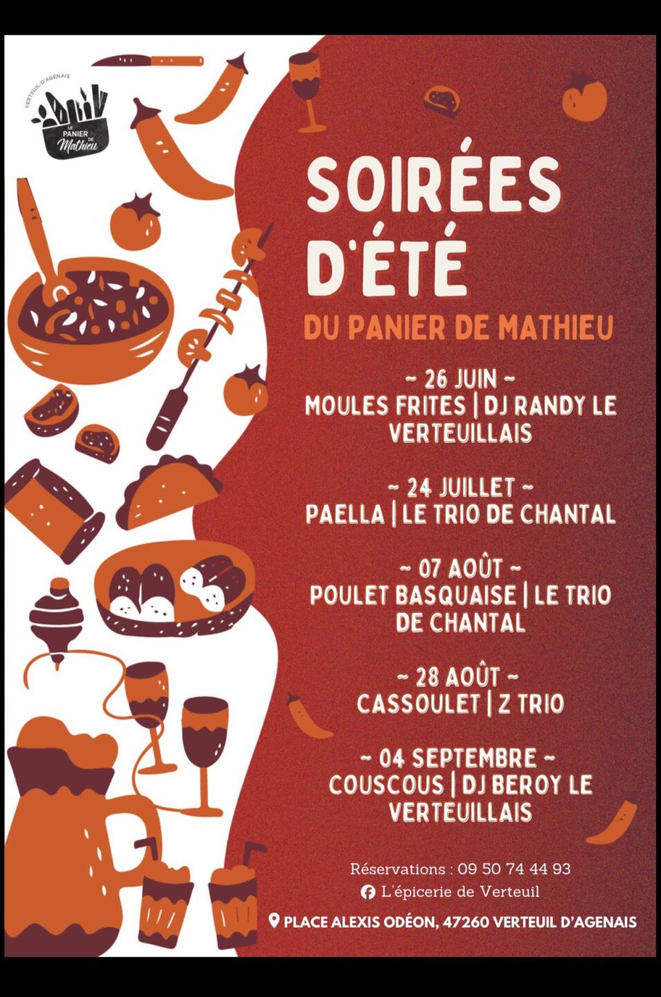 Soirée d’été du panier de Mathieu Verteuil-d’Agenais