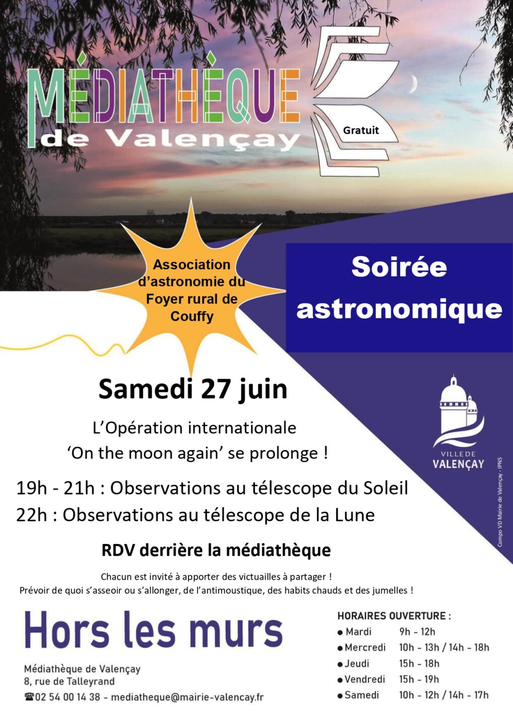 Soirée astronomique Derrière la médiathèque Valencay