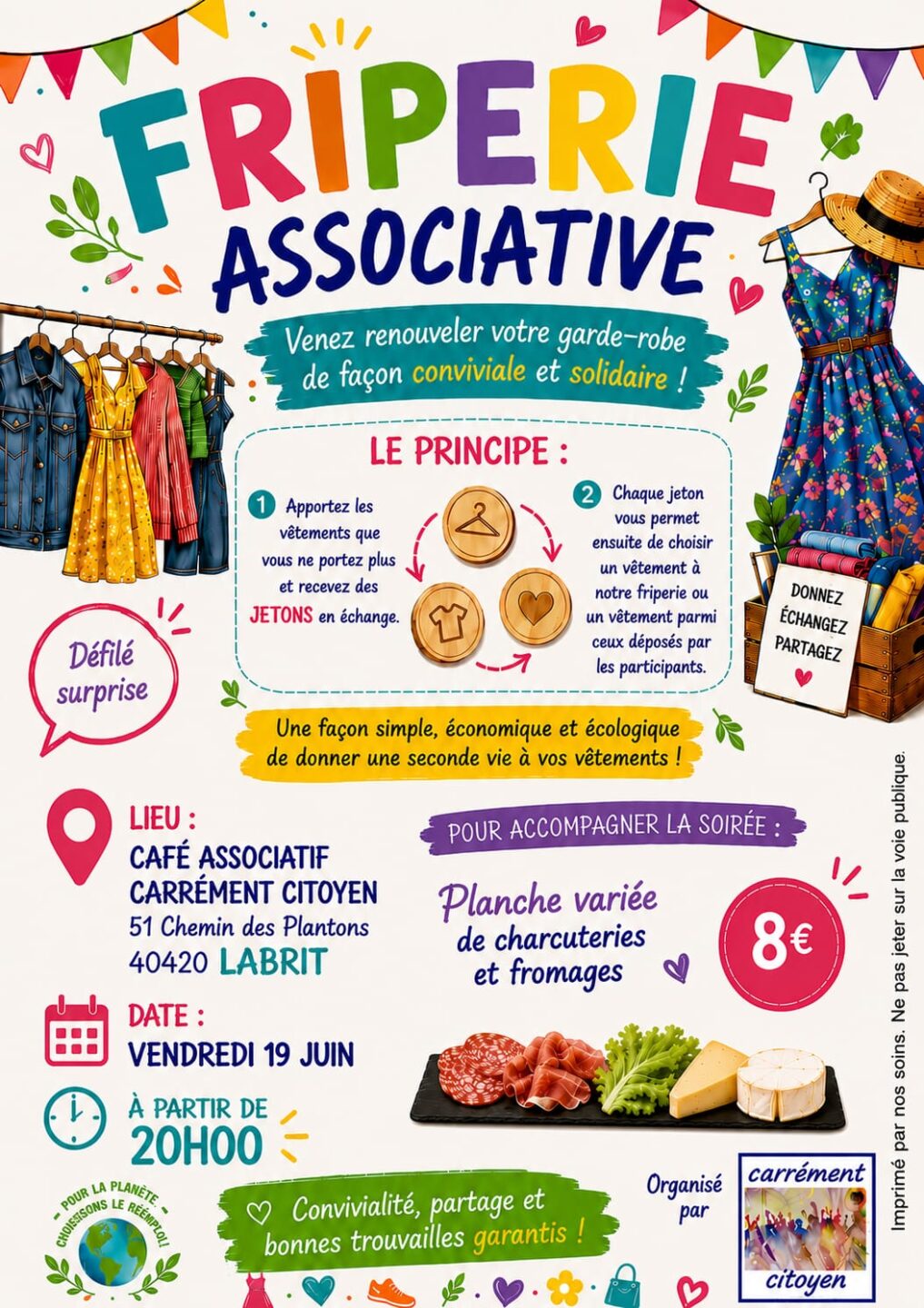 Soirée FRIPERIE Carrément Citoyen Labrit