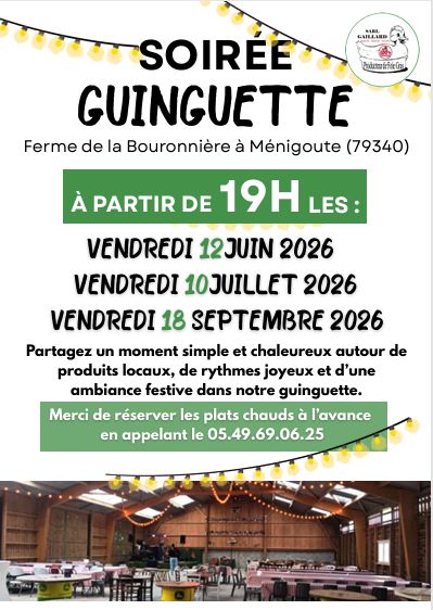 Soirée Ginguette à la ferme SARL Gaillard La Bourronnière Ménigoute