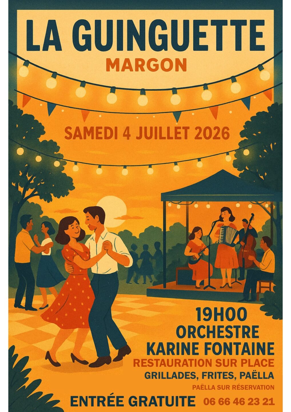 Soirée Guinguette Place de la mairie Arcisses 2026-07-04