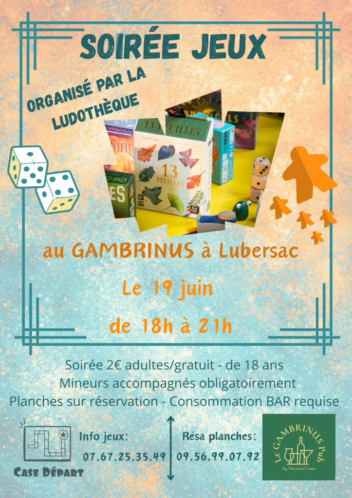 Soirée jeux au Gambrinus Lubersac