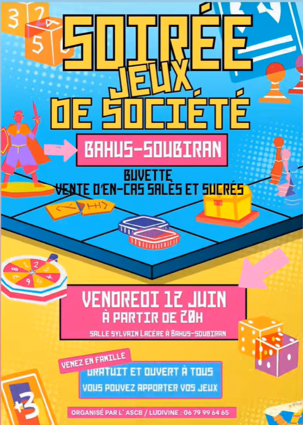Soirée jeux de société Bahus-Soubiran