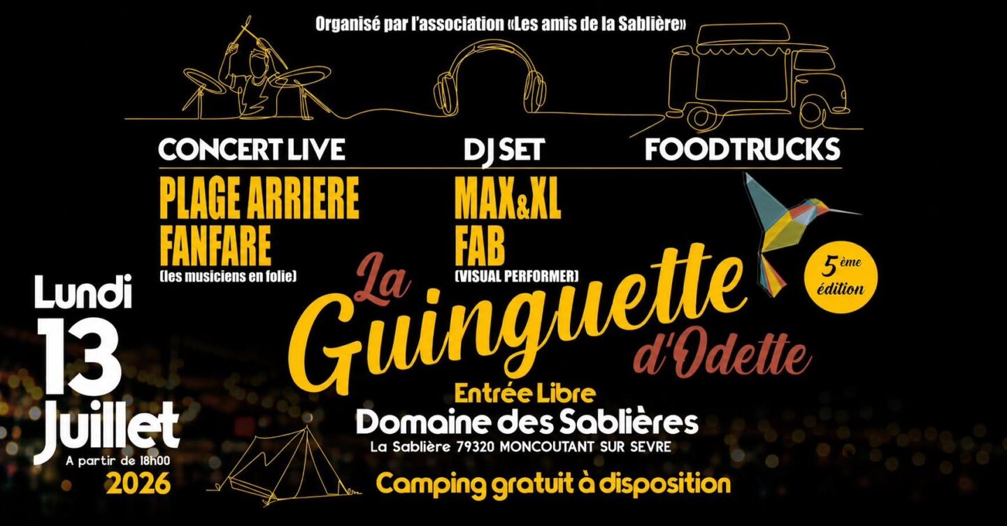 Soirée La Guinguette d'Odette au Domaine des Sablières 4 La Sablière Moncoutant-sur-Sèvre 2026-07-13