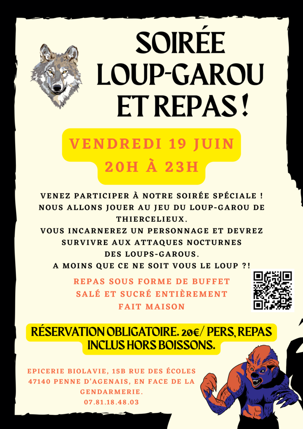 Soirée Loup-Garou BiolaVie Penne-d’Agenais
