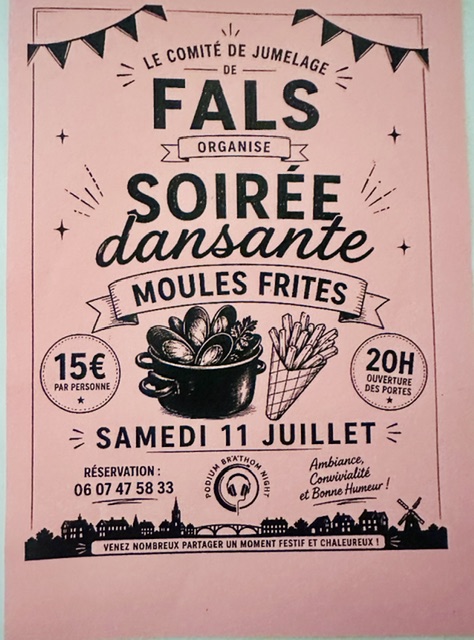 Soirée moules frites Salle des fêtes de Fals Fals 2026-07-11