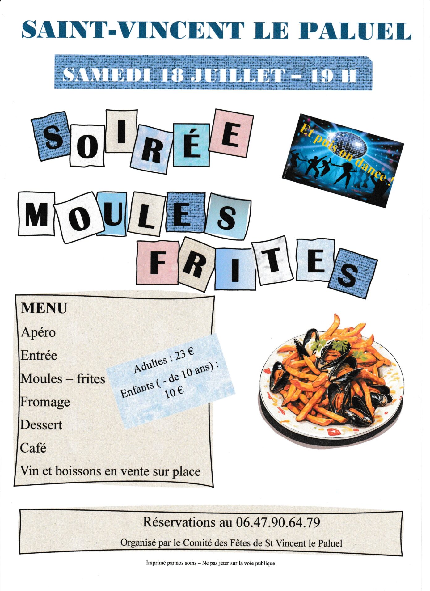 Soirée moules/frites animée  Saint-Vincent-le-Paluel