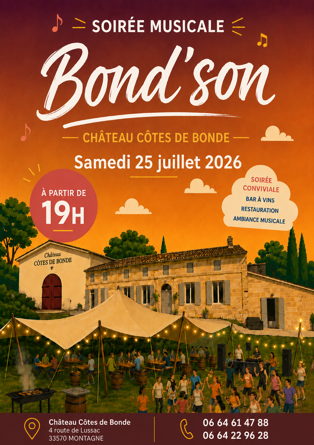 Soirée musicale au Château Côtes de Bonde Château Côtes de Bonde Montagne
