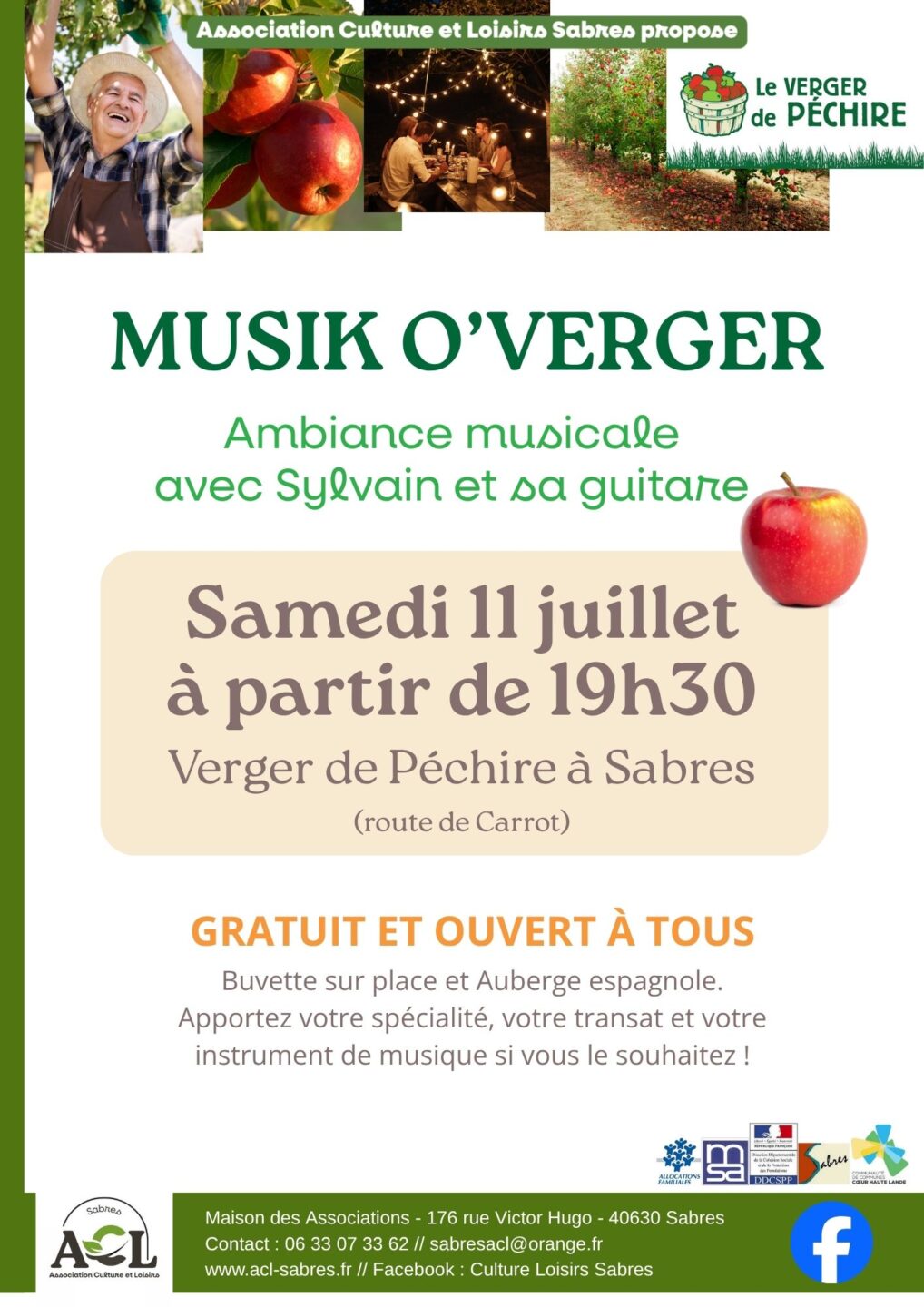 Soirée Musik O&rsquo;verger route de carrot Sabres