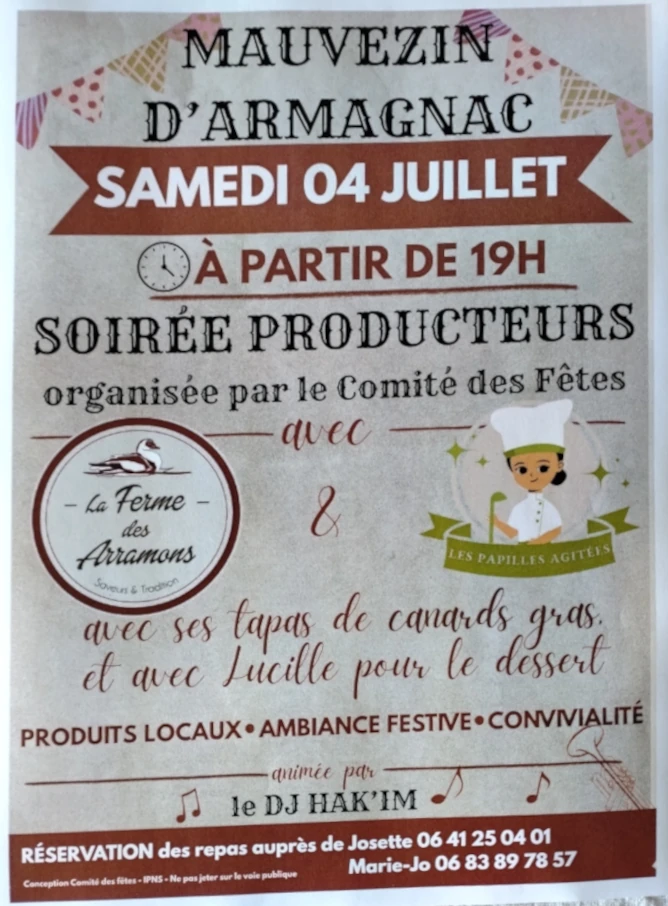 Soirée producteurs  Mauvezin-d'Armagnac 2026-07-04
