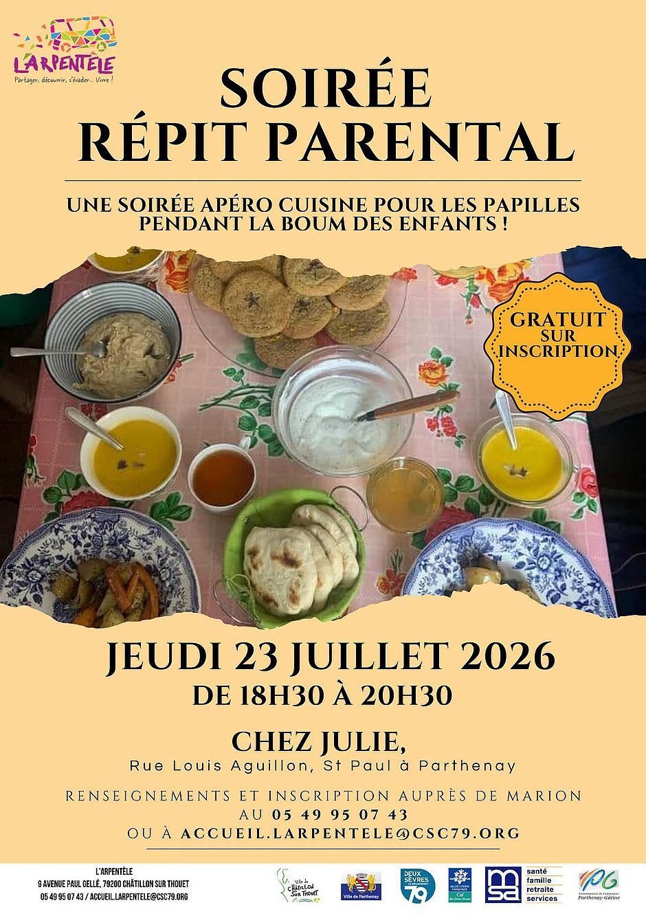 Soirée répit parentale et boum des enfants ! L&rsquo;Arpentèle Châtillon-sur-Thouet
