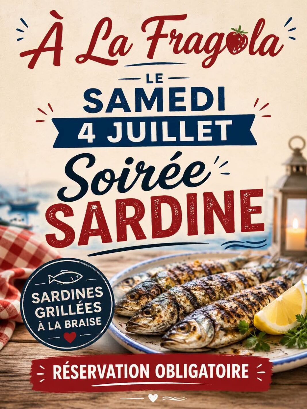Soirée sardinade à la Fragola  Église-Neuve-de-Vergt