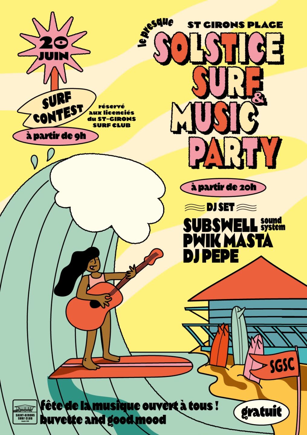 Solstice Surf & Music Party St Girons Plage Vielle-Saint-Girons