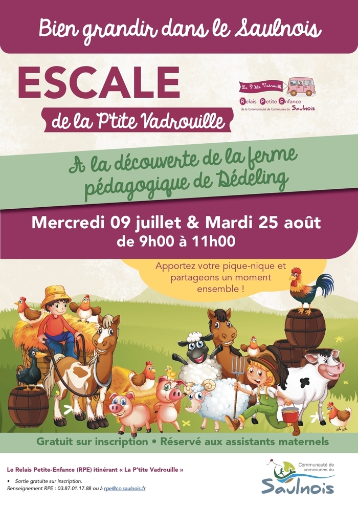 Sortie à la ferme pédagogique Ferme de Dédeling Château-Voué