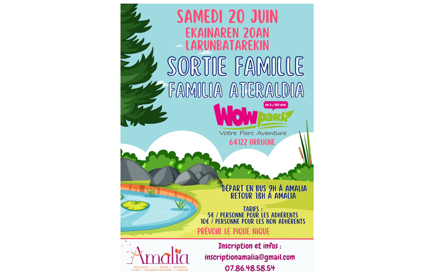 Sortie famille au Wow Parc Association Amalia Saint-Palais