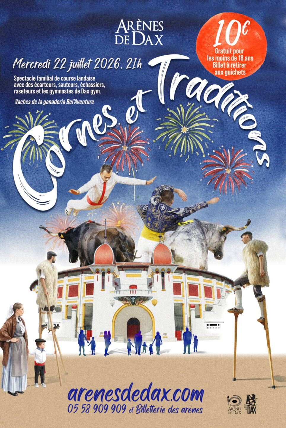Spectacle Cornes et Tradition Arènes Dax 2026-07-22