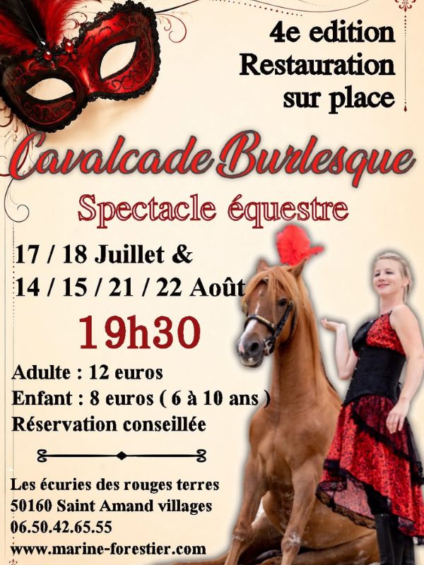 Spectacle équestre Calvacade burlesque Saint-Amand-Villages