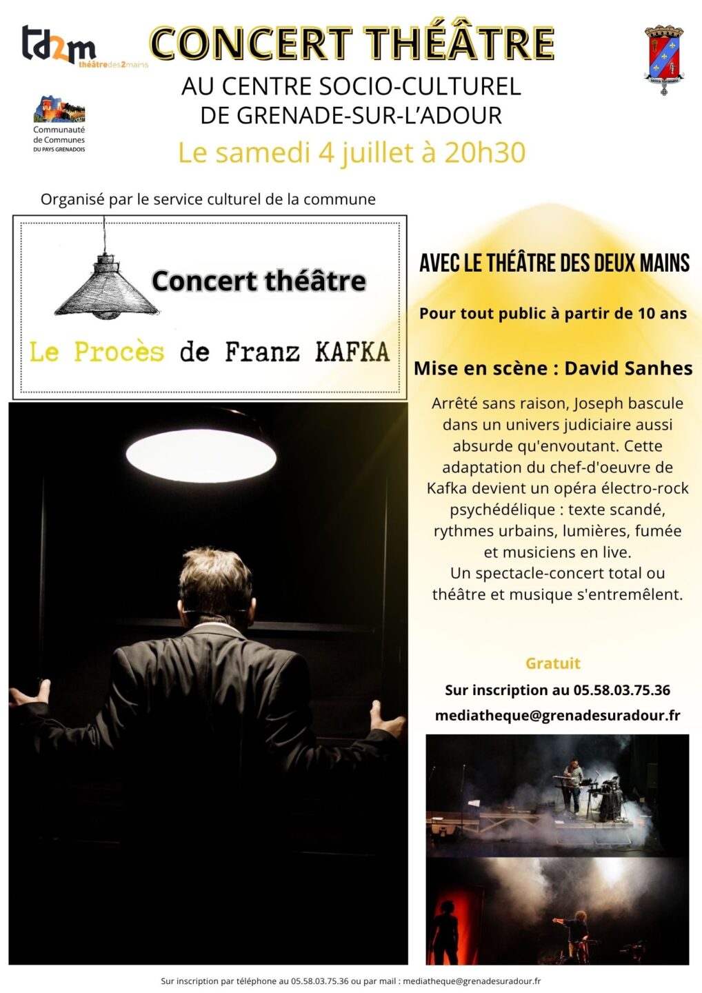 Spectacle Le Procès de Franz Kafka -Cie Théâtre des deux mains Grenade-sur-l’Adour