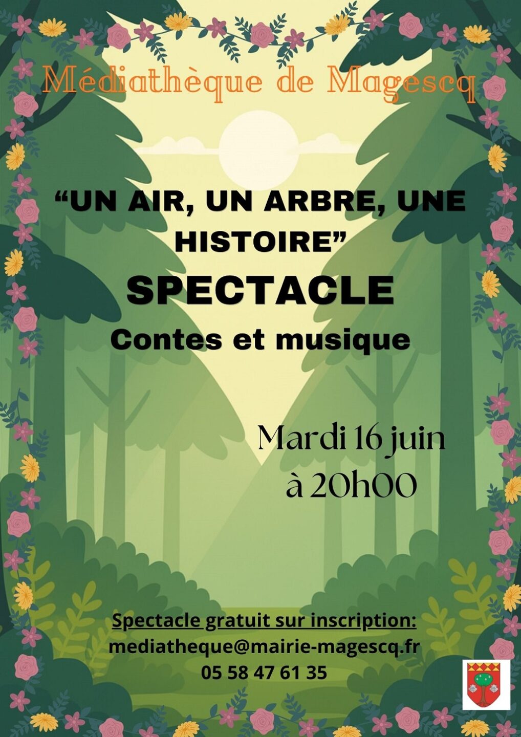 Spectacle Un air, un arbre, une histoire Médiathèque municipale Magescq