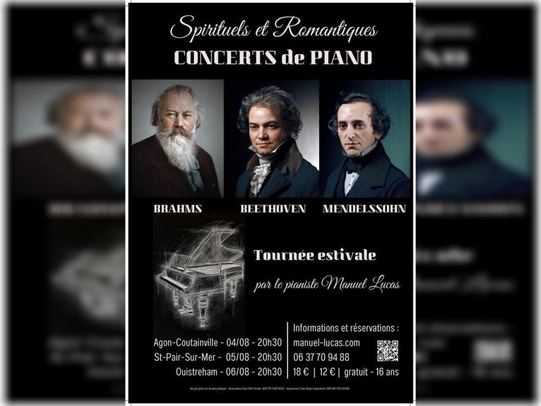 Spirituels et Romantiques au piano Beethoven, Brahms et Mendelssohn Église Saint-Évroult Agon-Coutainville