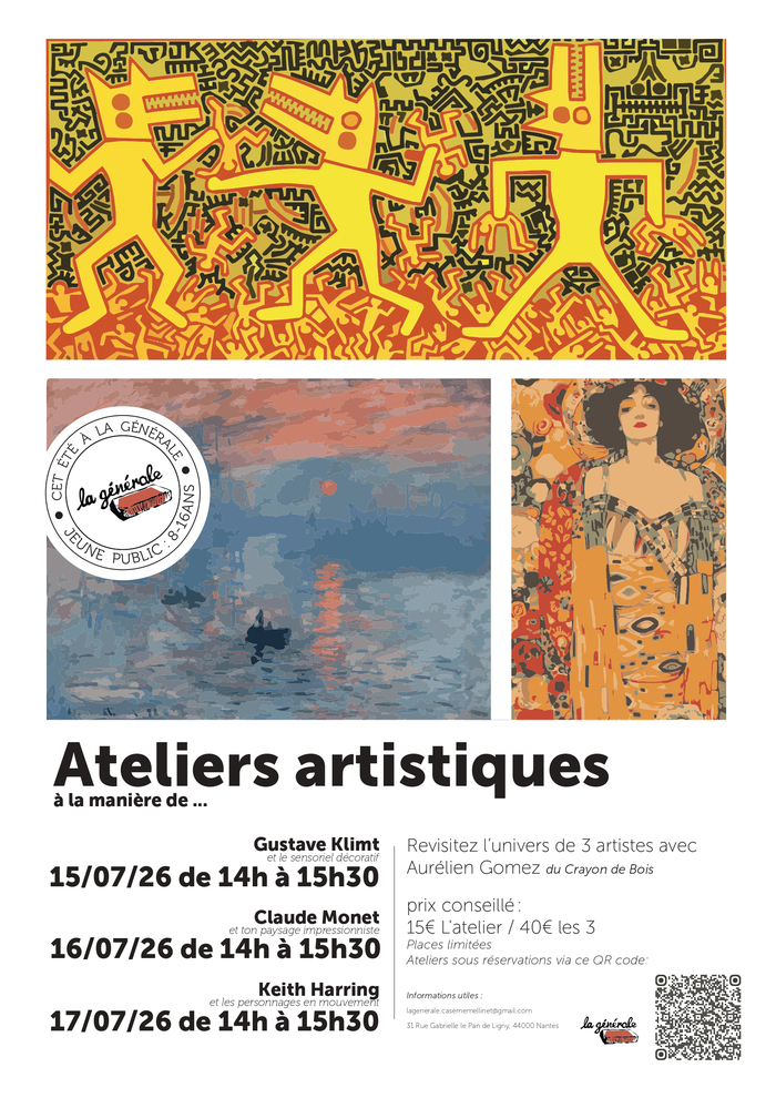 STAGE Ateliers artistiques jeune public (8-16 ans) Caserne Mellinet/La Générale Nantes
