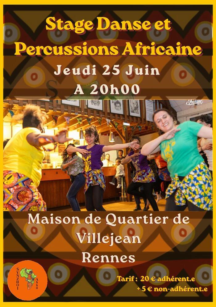 Stage de Danses et Percussions Africaines Maison de quartier de Villejean – 12 Rue de Bourgogne 35000 rennes Rennes