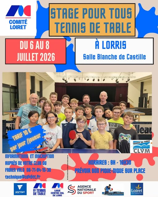Stage de tennis de table  Lorris
